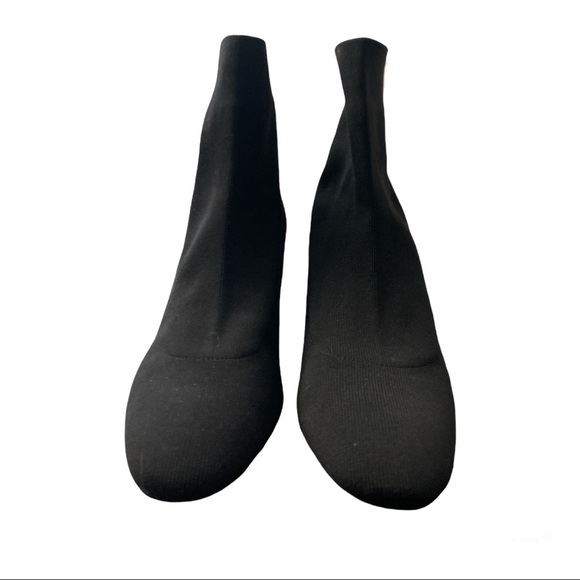 Zara Basic Black Fabric Round Heel Booties - Picture 3 of 7
